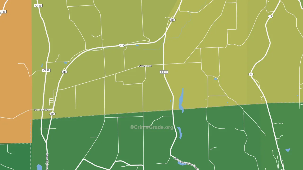 Moreland, NY Map of Robbery Rates