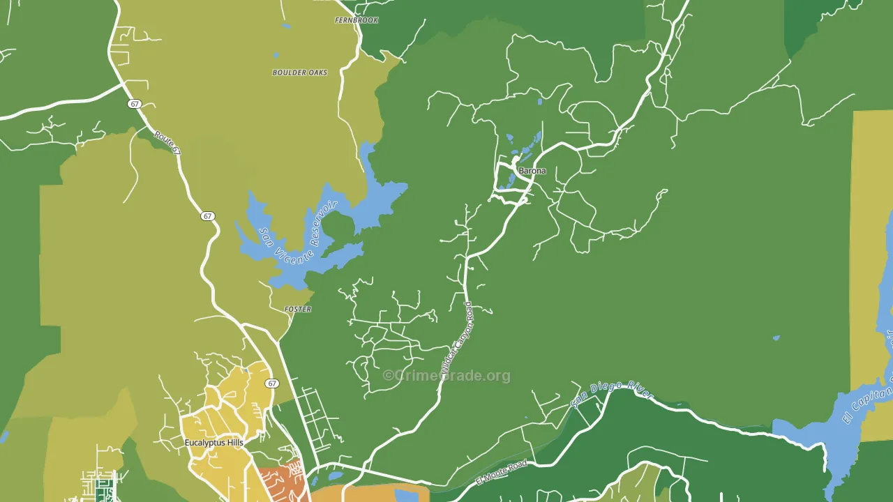Morena, CA Map of Robbery Rates