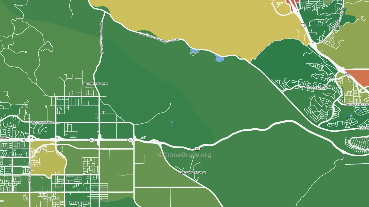 Moreno, CA Map of Robbery Rates