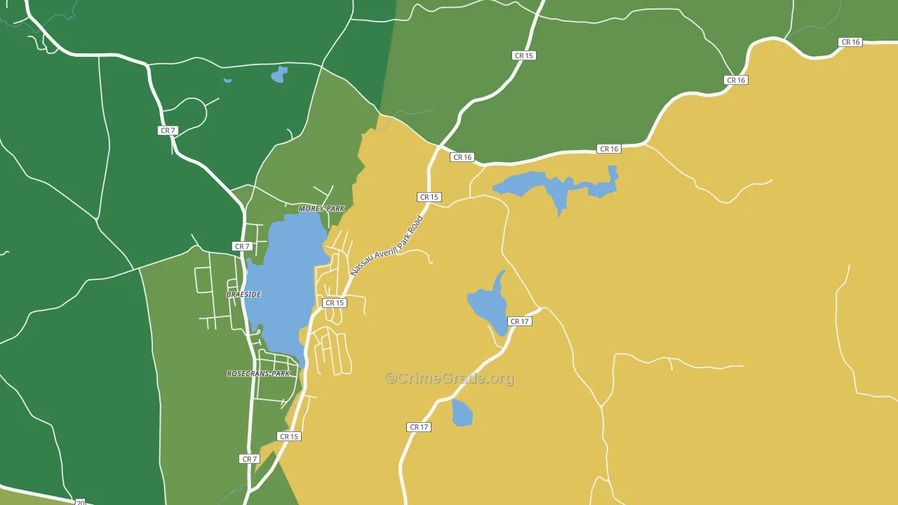 Morey Park, NY Map of Robbery Rates