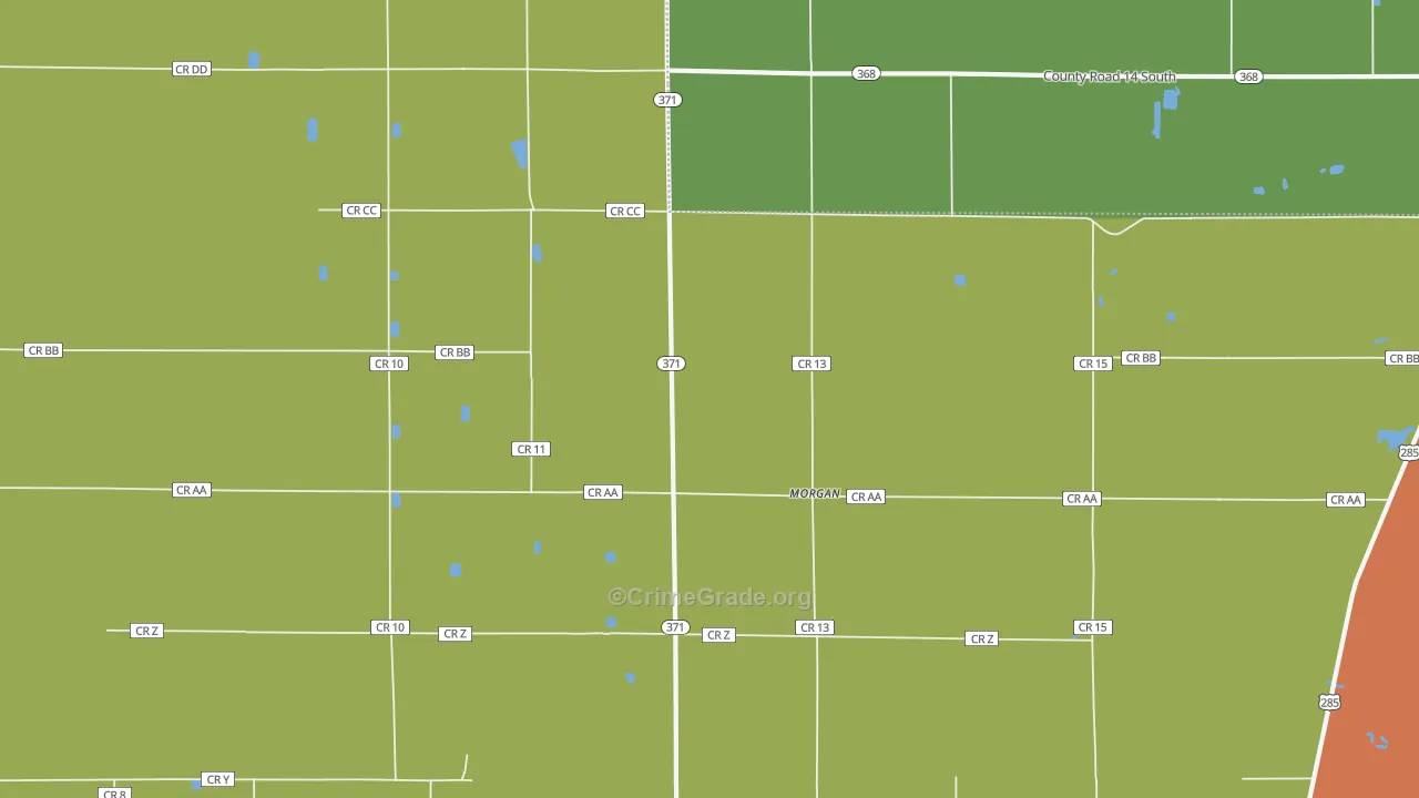 Morgan, CO Map of Robbery Rates