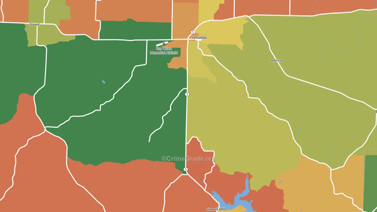 Morgan County, MO Map of Robbery Rates