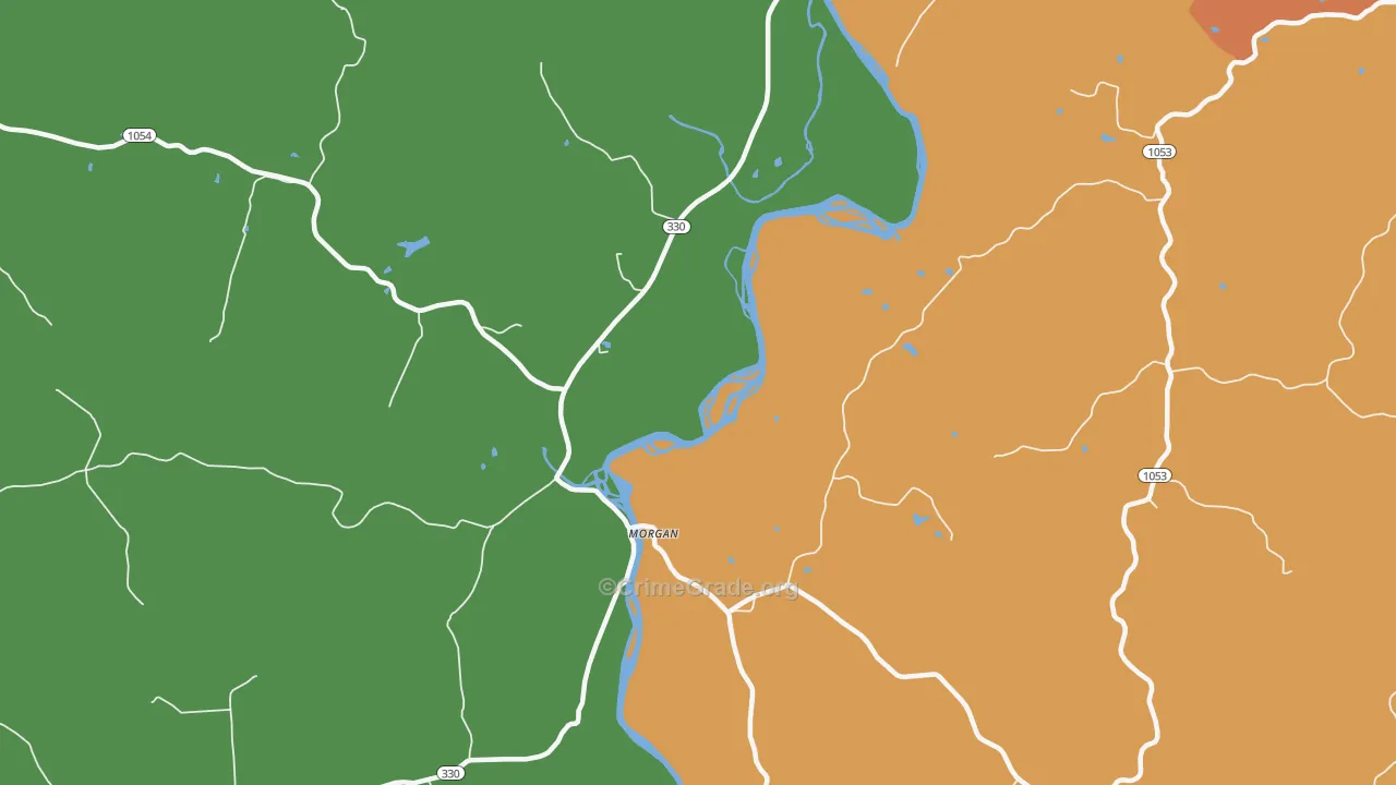 Morgan, KY Map of Robbery Rates