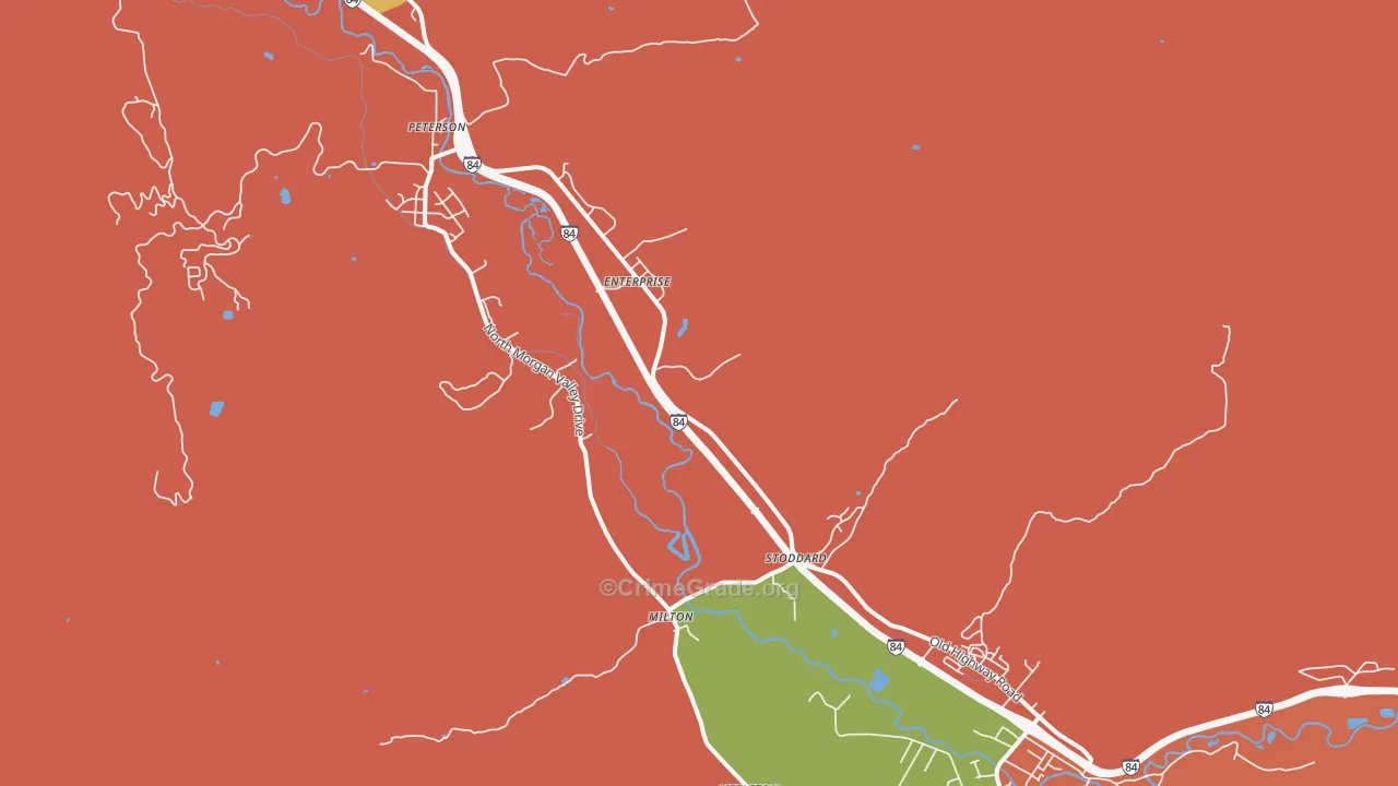 Morgan, UT Map of Robbery Rates