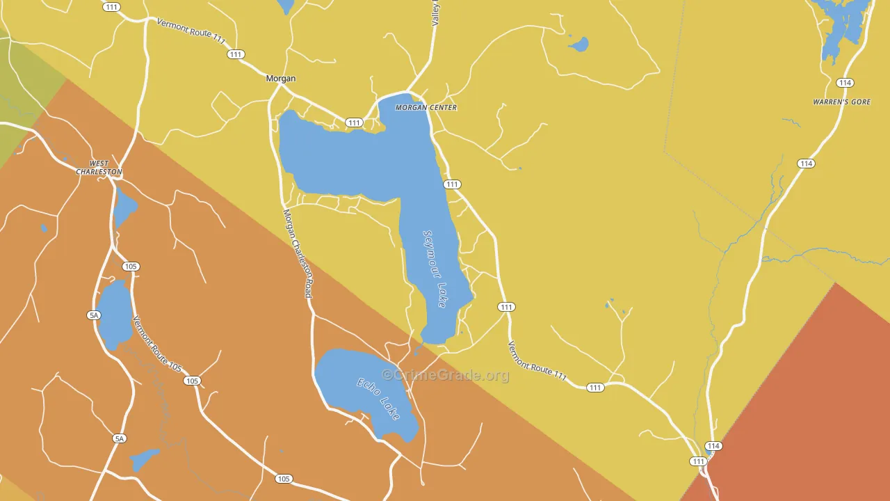 Morgan, VT Map of Robbery Rates
