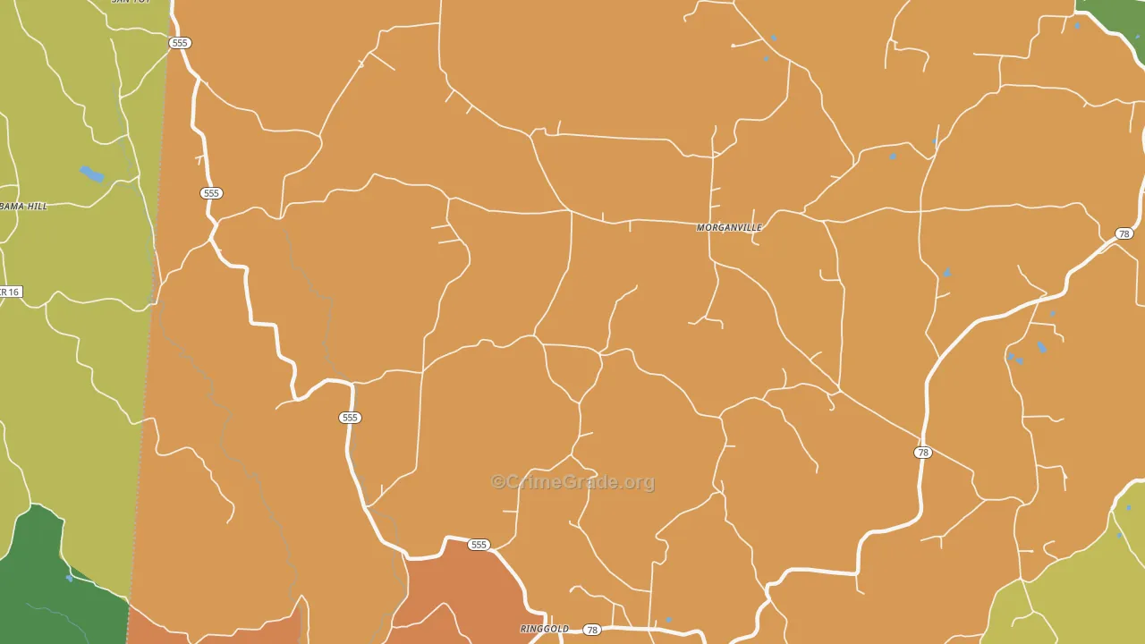 Morgansville, OH Map of Robbery Rates