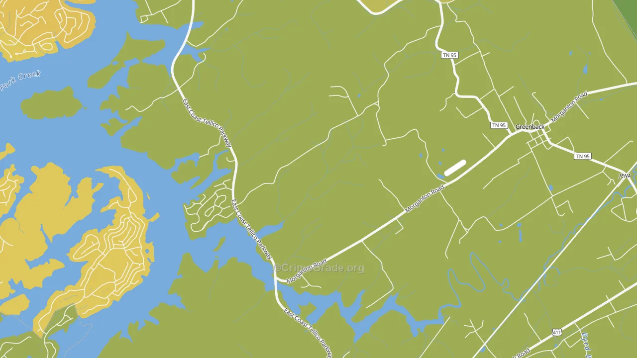 Morganton, TN Map of Robbery Rates