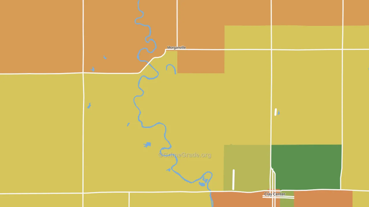 Morganville, KS Map of Robbery Rates