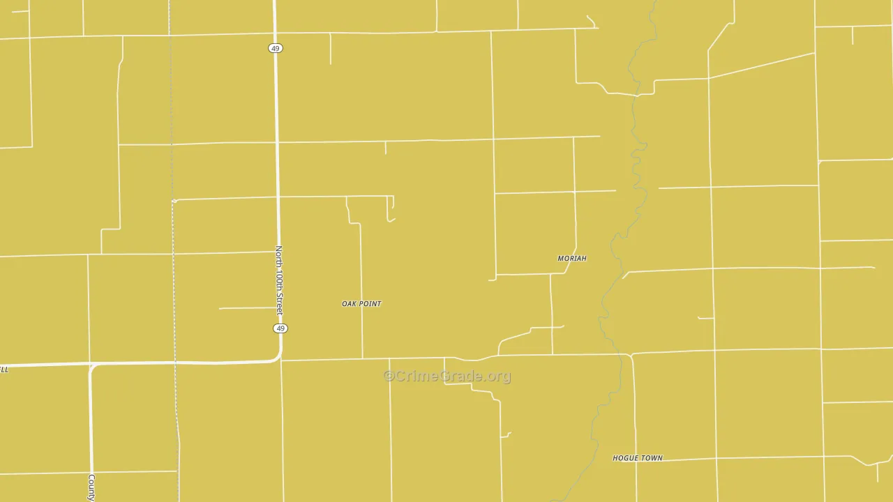 Moriah, IL Map of Robbery Rates