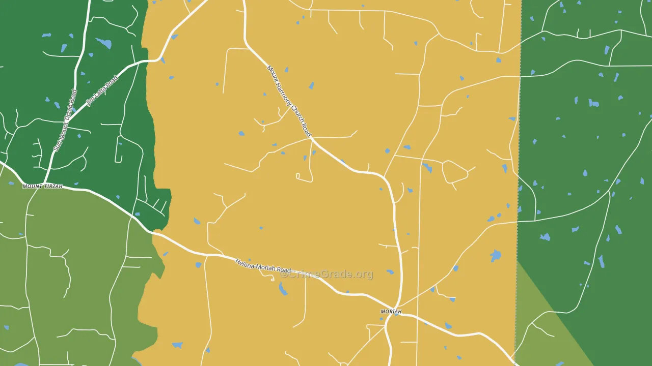 Moriah, NC Map of Robbery Rates