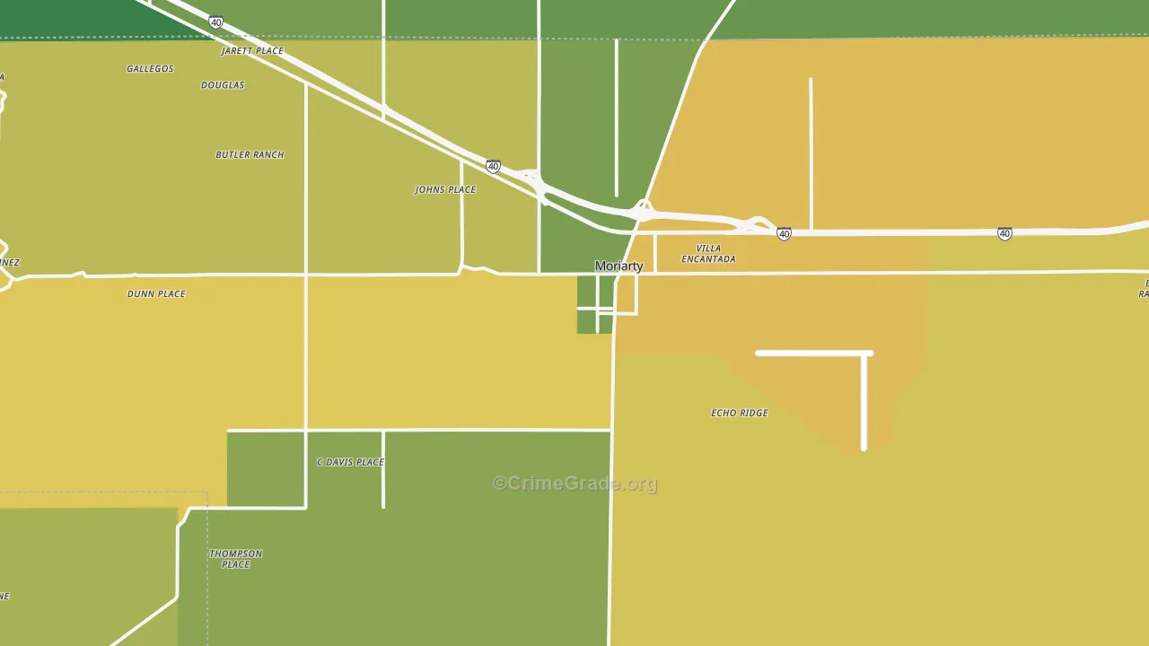 Moriarty, NM Map of Robbery Rates