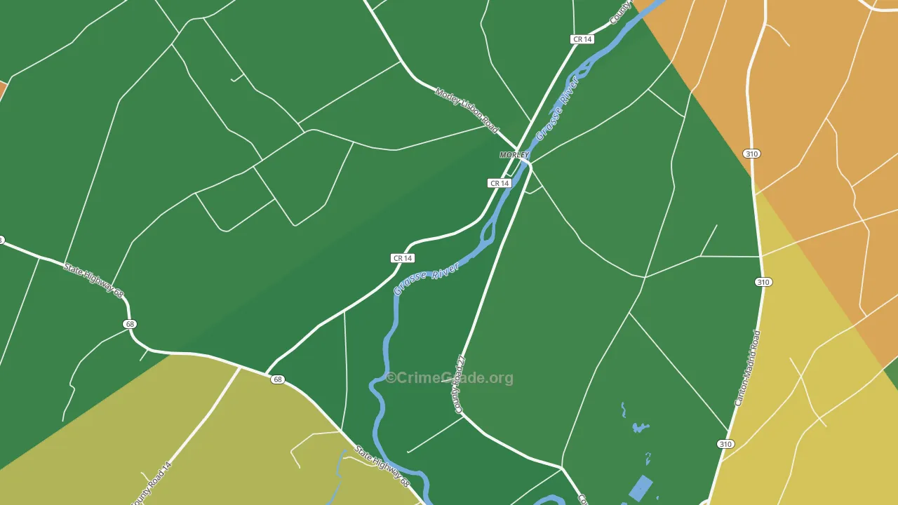 Morley, NY Map of Robbery Rates