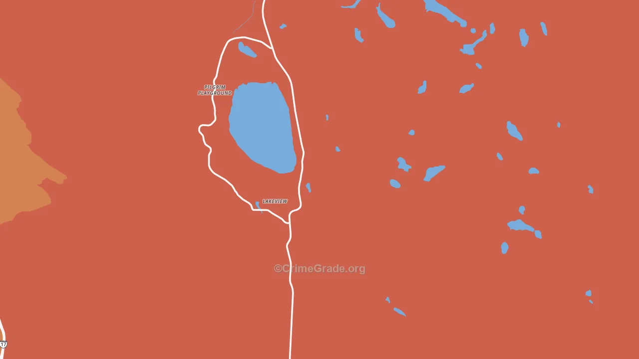 Mormon Lake, AZ Map of Robbery Rates