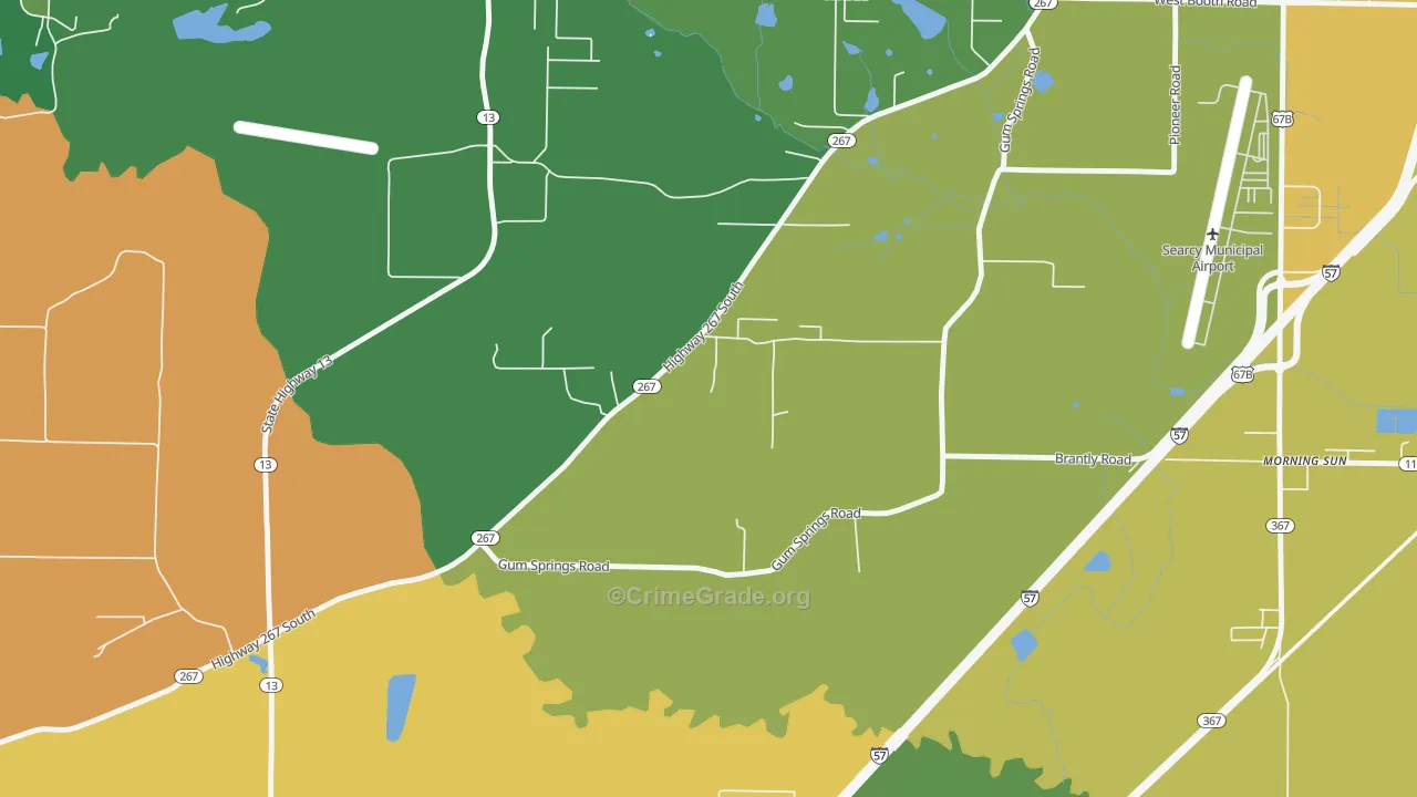 Morning Sun, AR Map of Robbery Rates