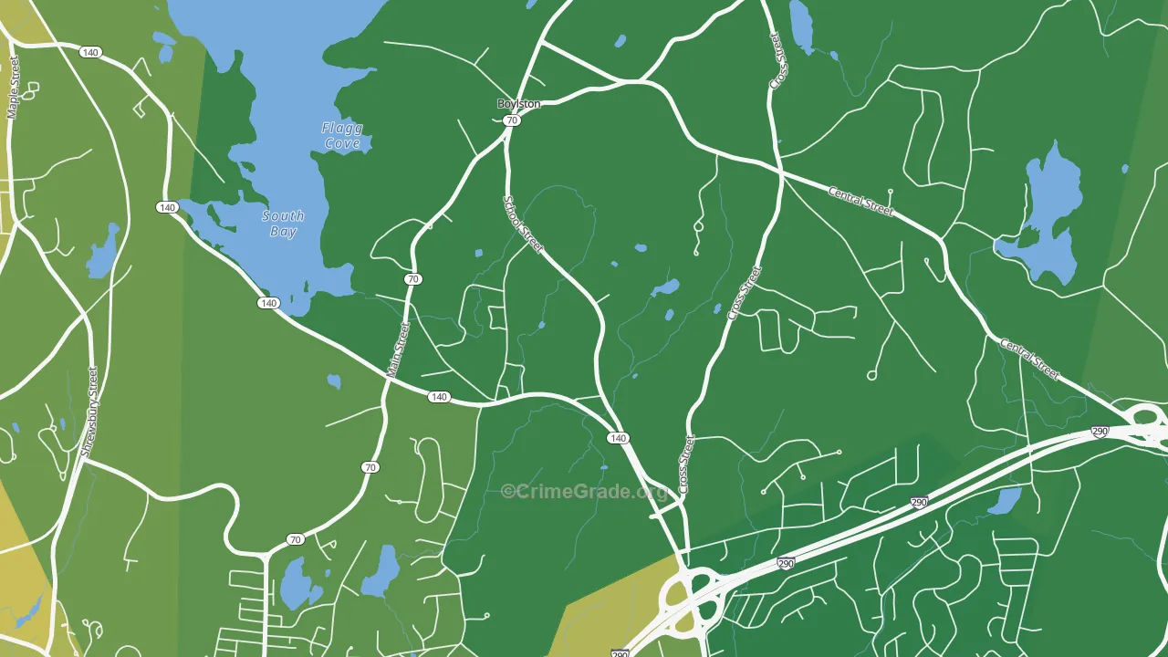 Morningdale, MA Map of Robbery Rates