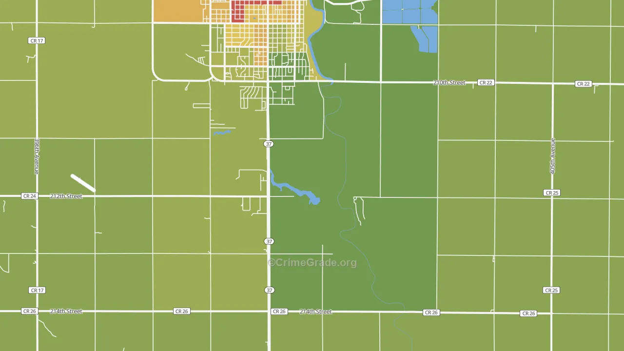 Morningside, SD Map of Robbery Rates