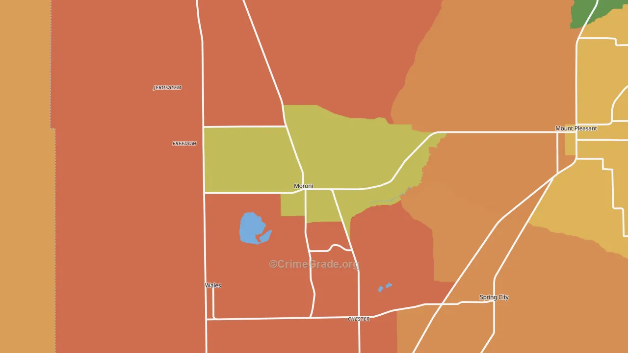 Moroni, UT Map of Robbery Rates