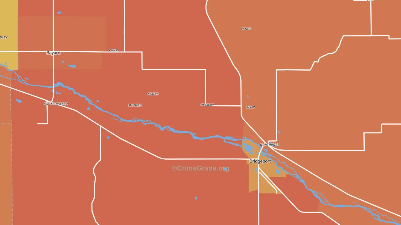 Morrill County, NE Map of Robbery Rates