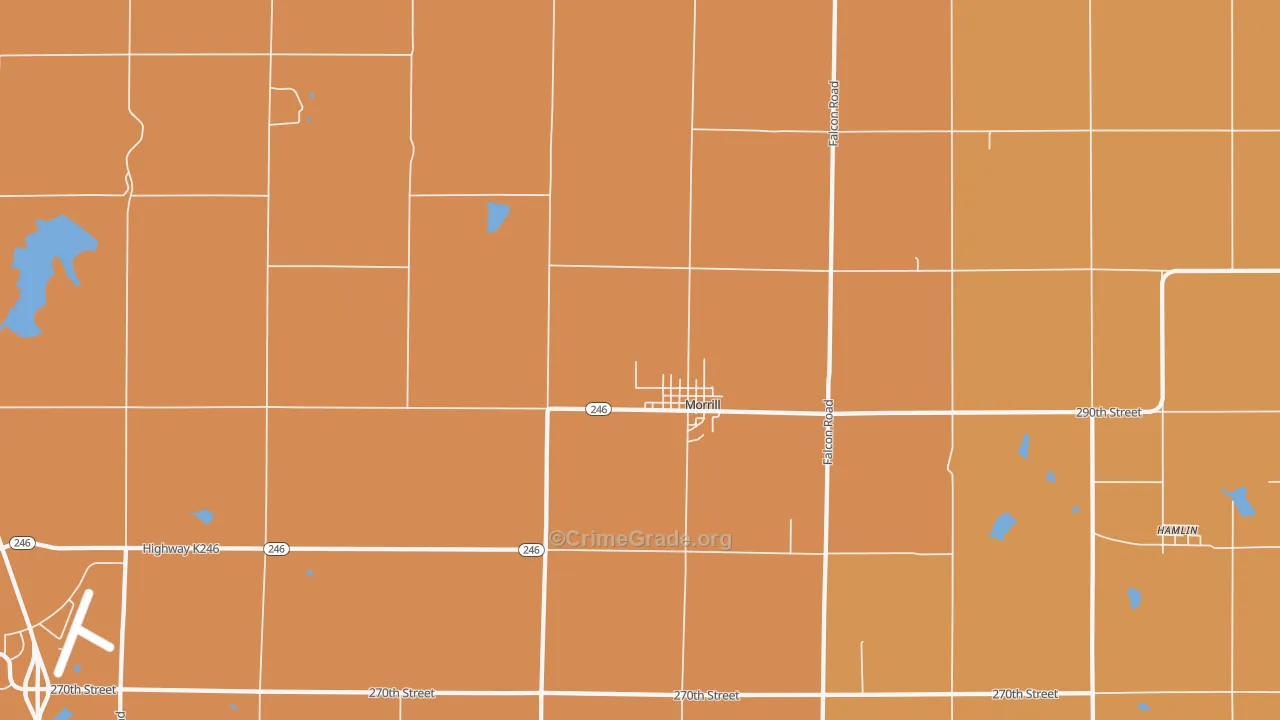 Morrill, KS Map of Robbery Rates