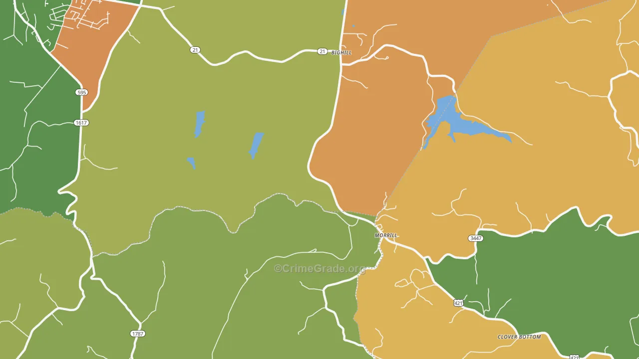 Morrill, KY Map of Robbery Rates