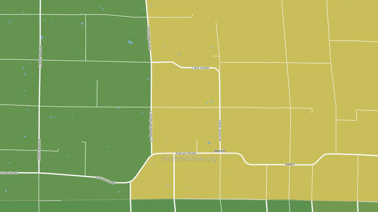 Morrill, MN Map of Robbery Rates