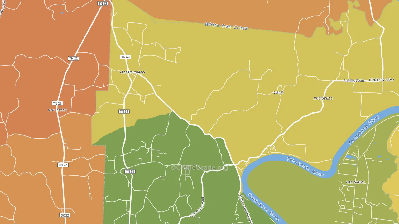 Morris Chapel, TN Map of Robbery Rates