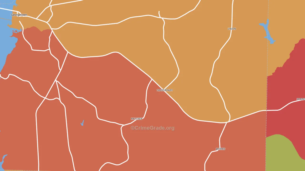 Morris, GA Map of Robbery Rates