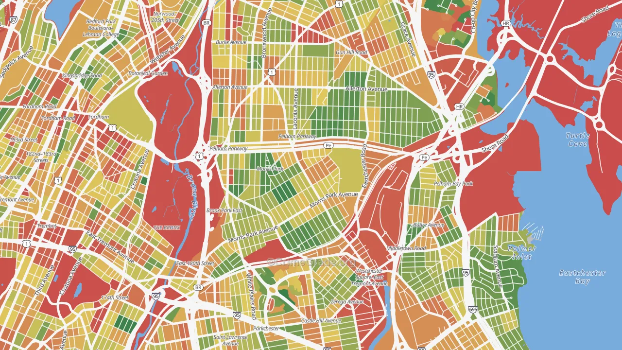 Morris Park, Bronx, NY Map of Robbery Rates