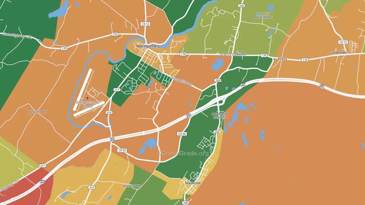 Morrison Heights, NY Map of Robbery Rates