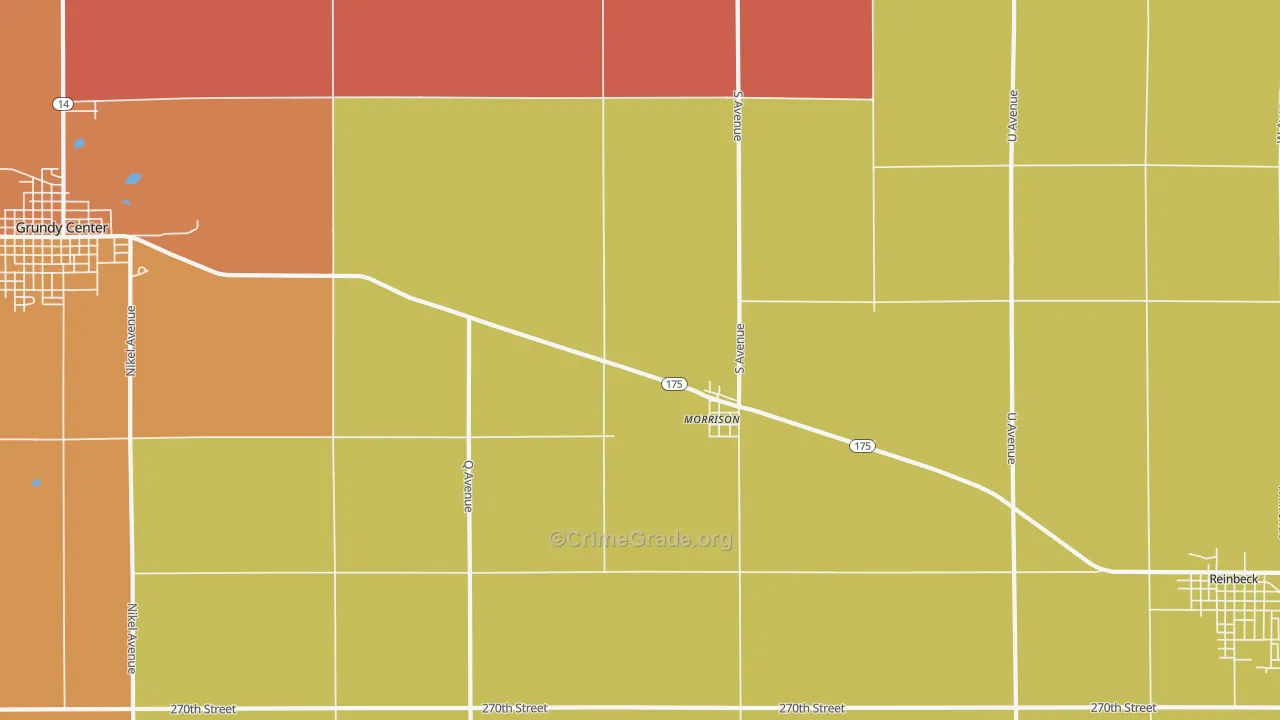 Morrison, IA Map of Robbery Rates