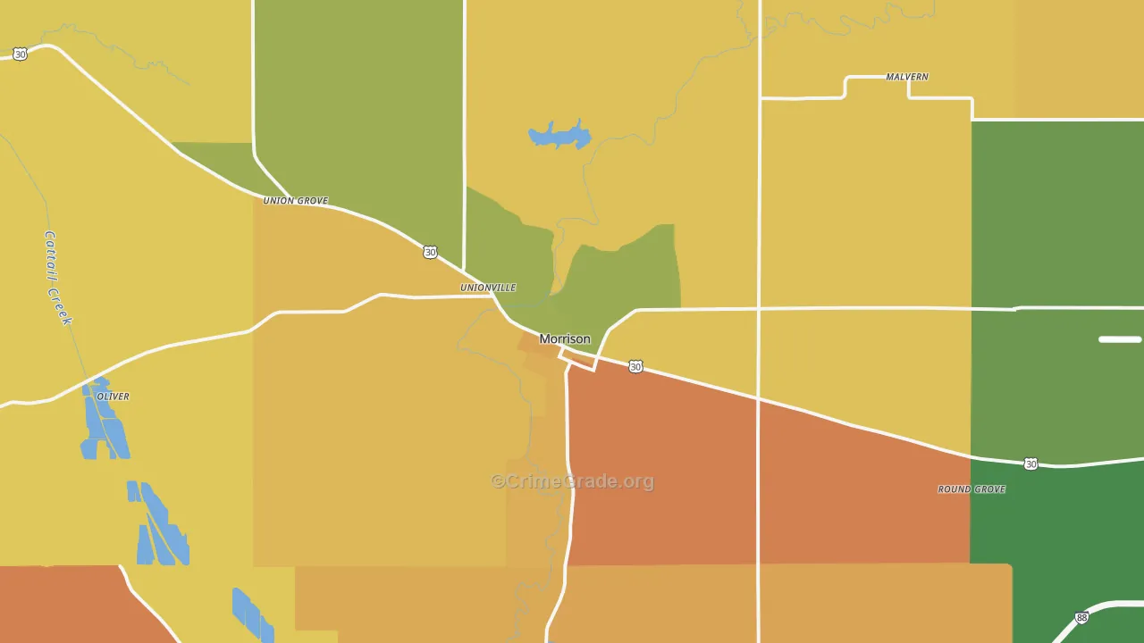 Morrison, IL Map of Robbery Rates