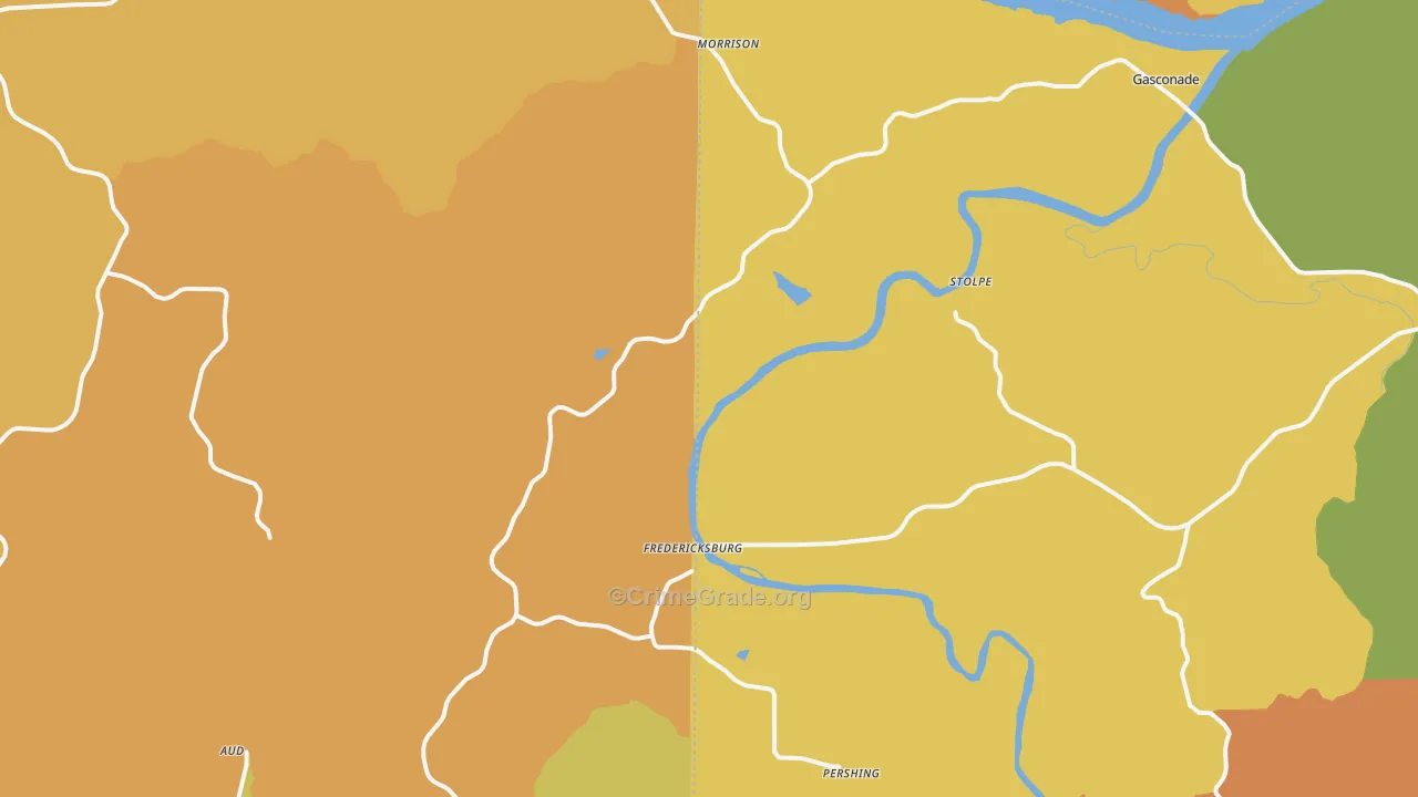 Morrison, MO Map of Robbery Rates