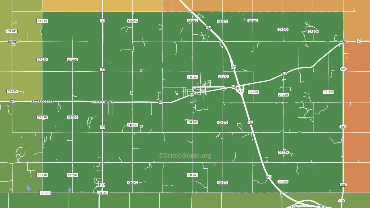 Morrison, OK Map of Robbery Rates