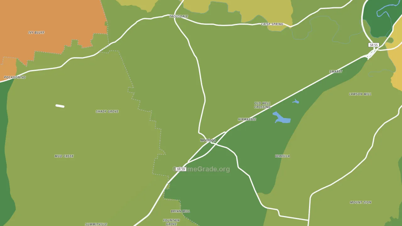 Morrison, TN Map of Robbery Rates
