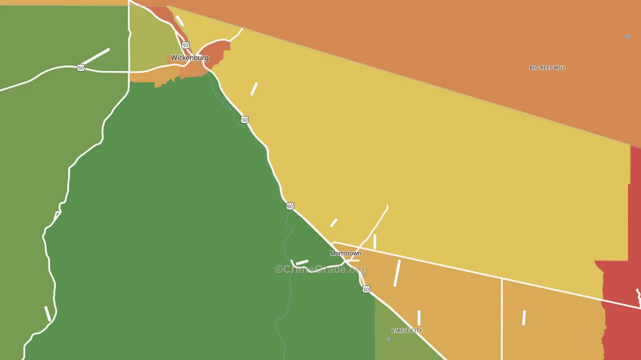 Morristown, AZ Map of Robbery Rates