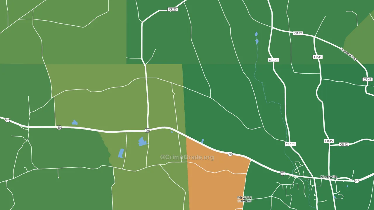 Morrisville Station, NY Map of Robbery Rates