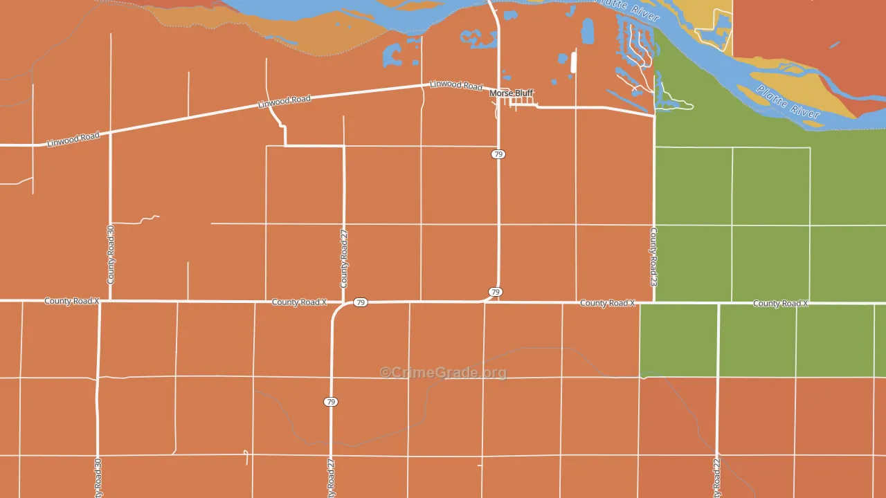 Morse Bluff, NE Map of Robbery Rates