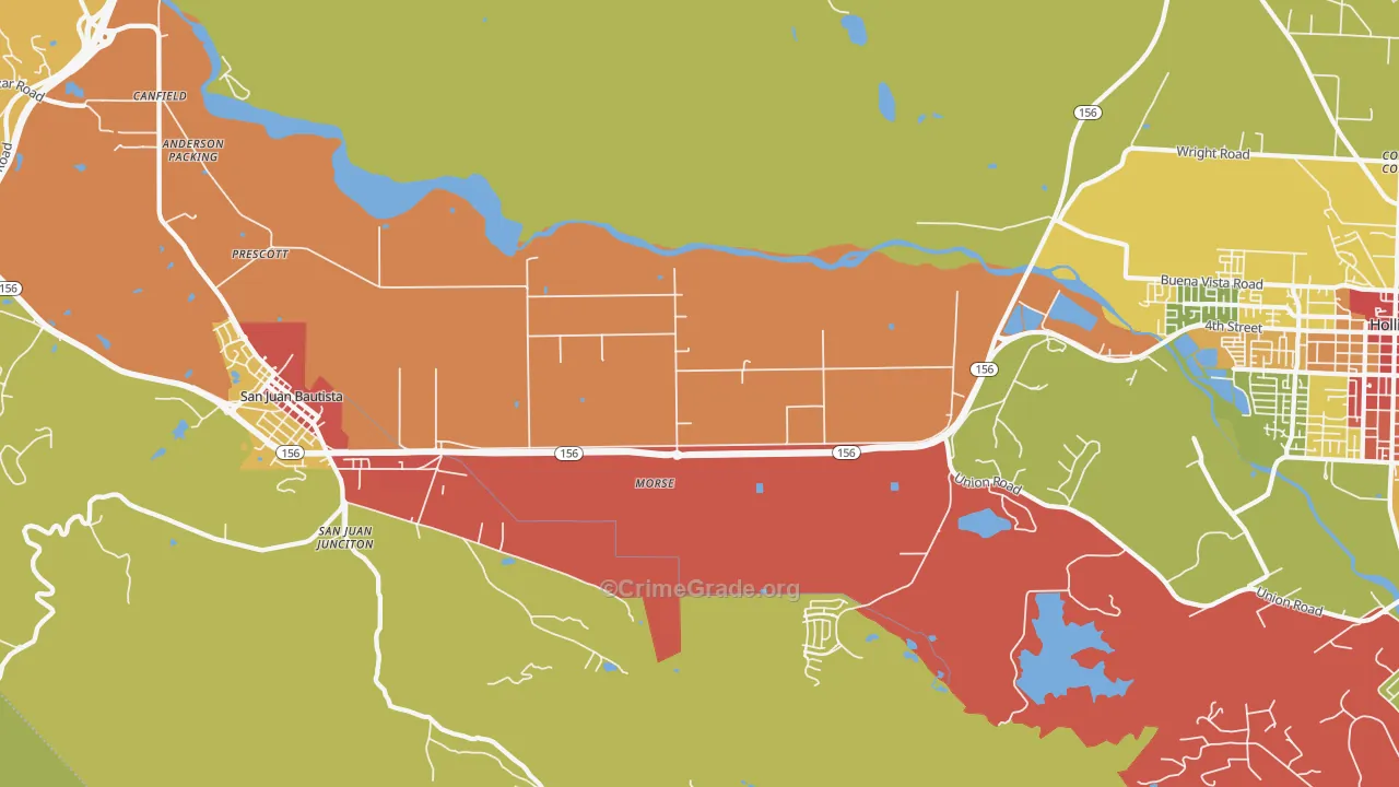 Morse, CA Map of Robbery Rates
