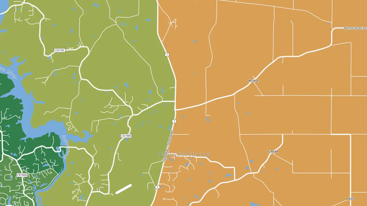 Morse, IA Map of Robbery Rates