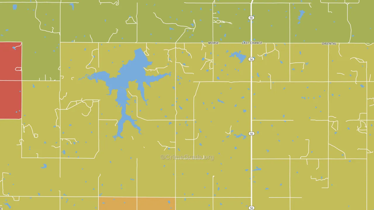 Morse, OK Map of Robbery Rates