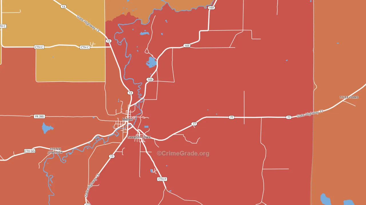Morse, WI Map of Robbery Rates