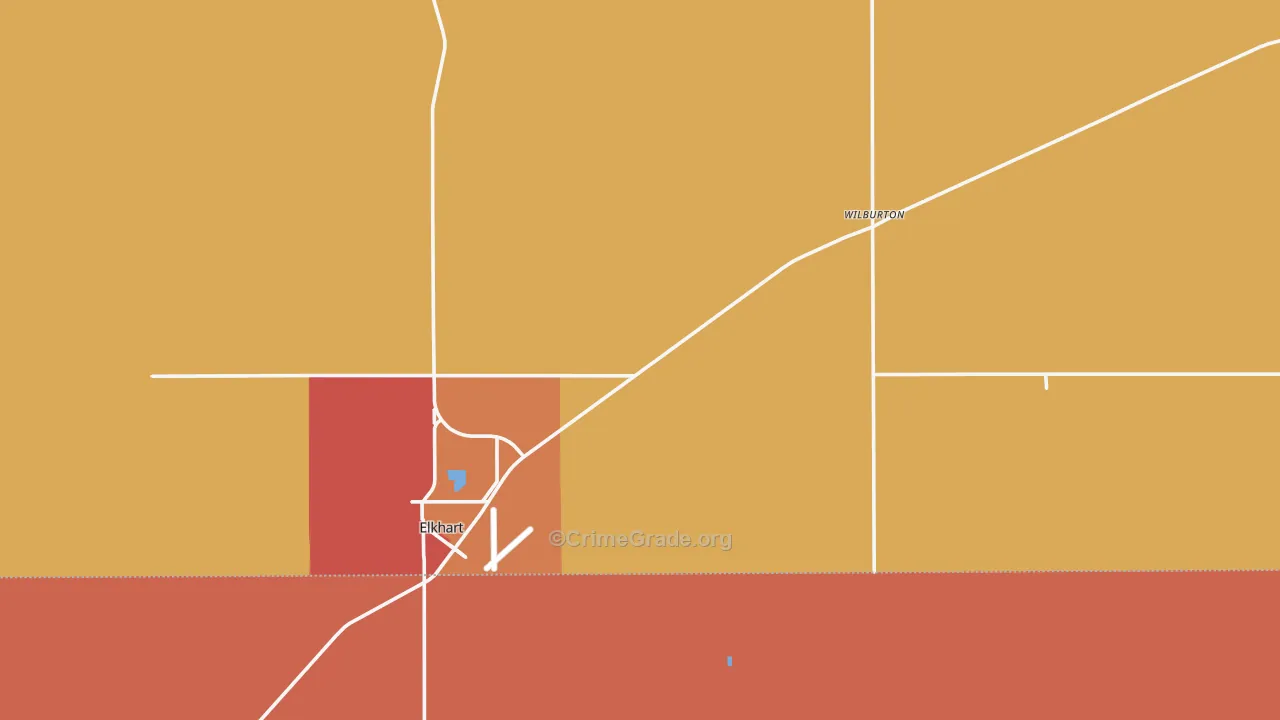 Morton County, KS Map of Robbery Rates