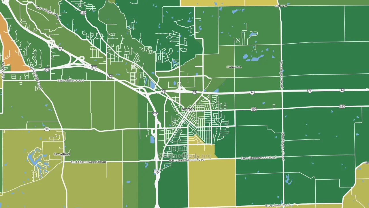 Morton, IL Map of Robbery Rates