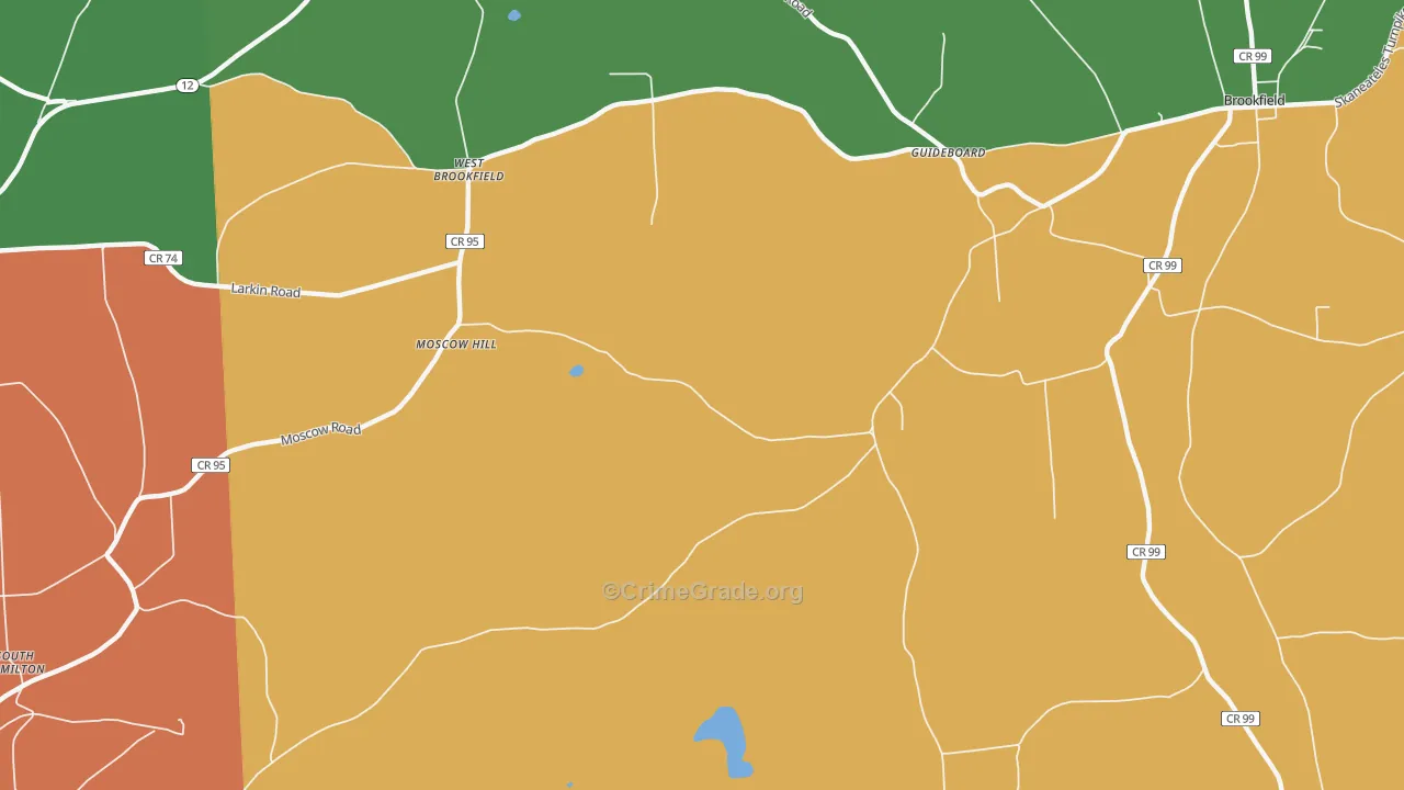 Moscow Hill, NY Map of Robbery Rates