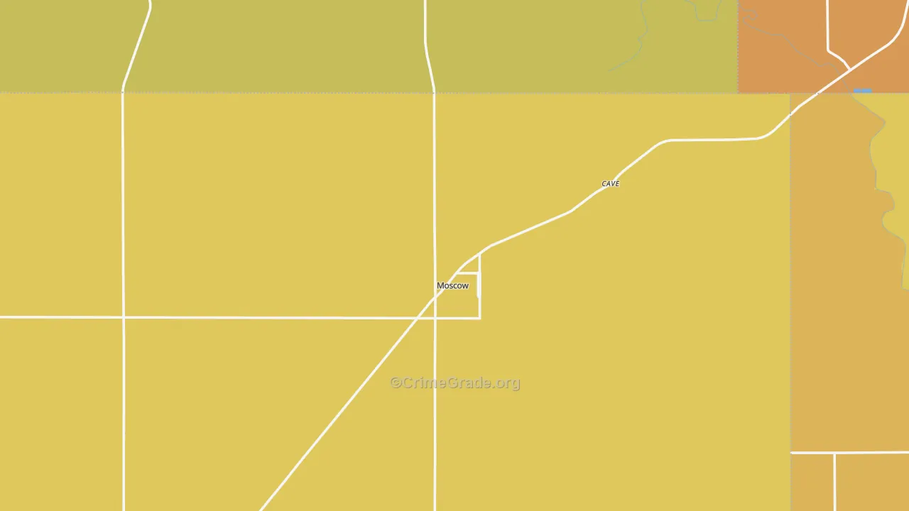 Moscow, KS Map of Robbery Rates