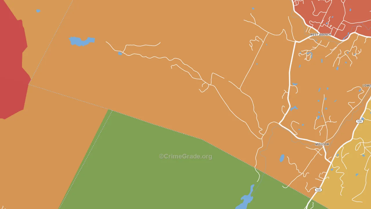 Moscow, VT Map of Robbery Rates