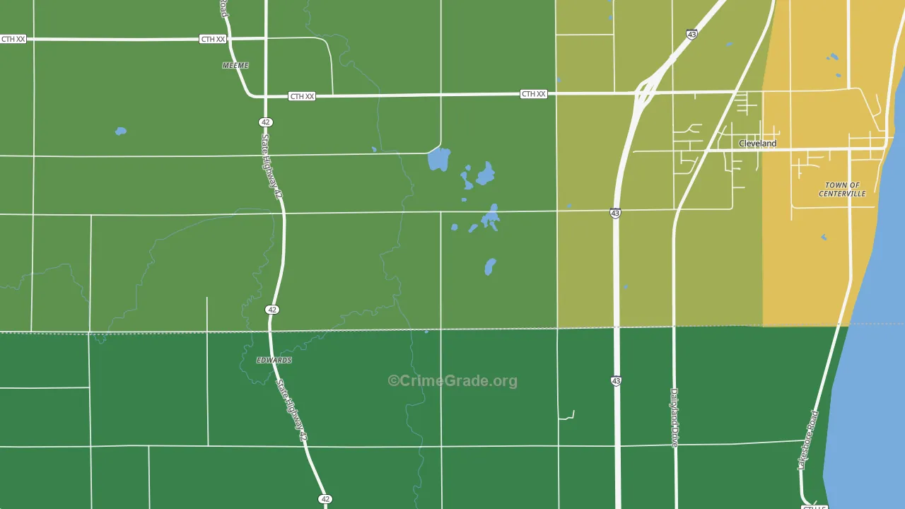 Mosel, WI Map of Robbery Rates