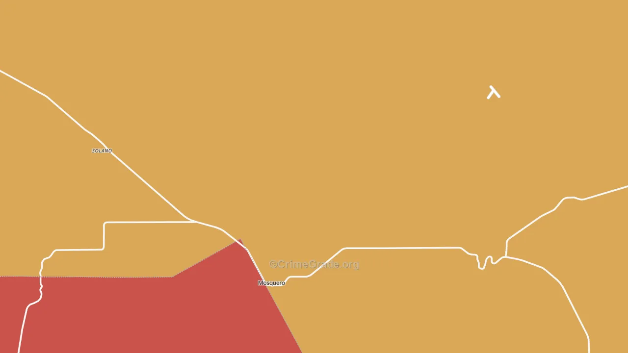 Mosquero, NM Map of Robbery Rates
