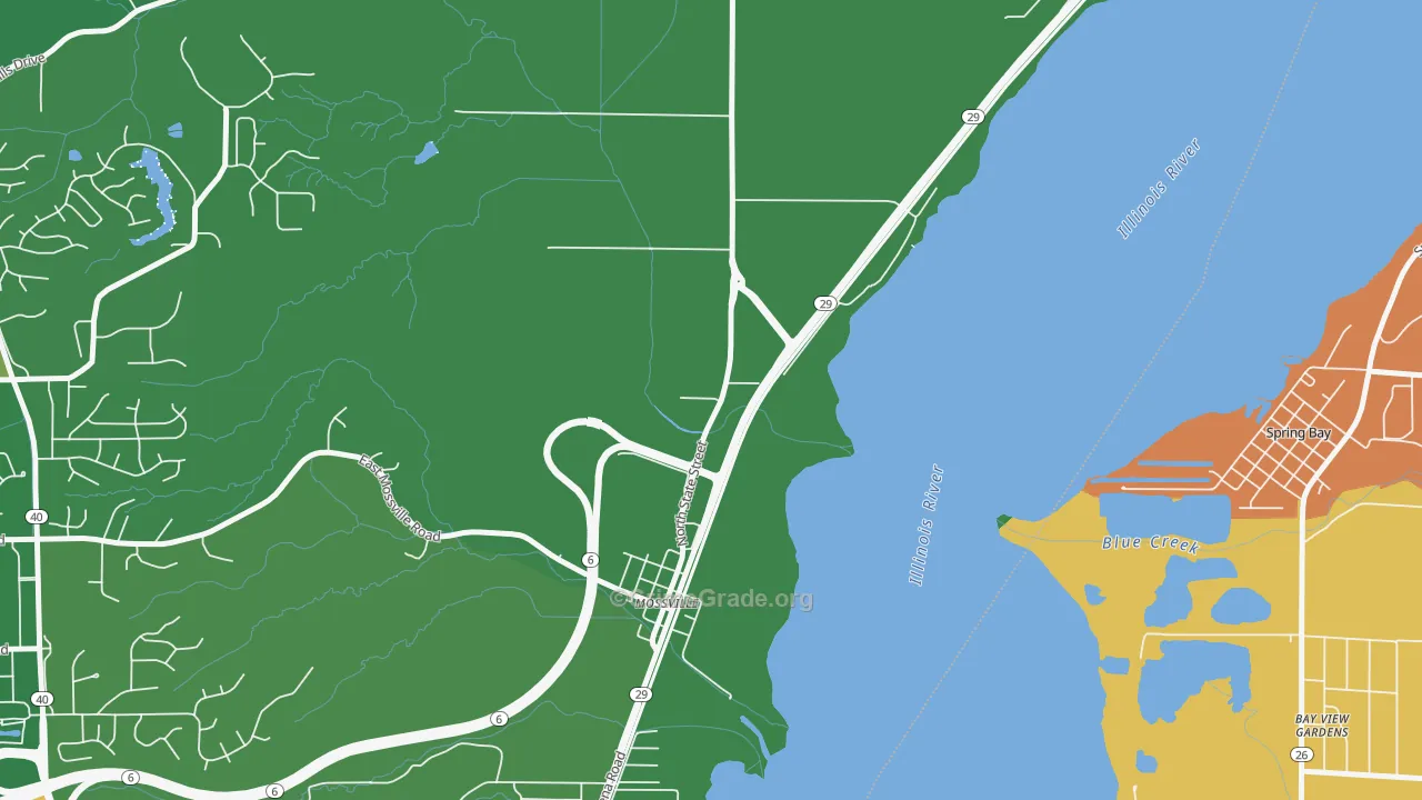 Mossville, IL Map of Robbery Rates