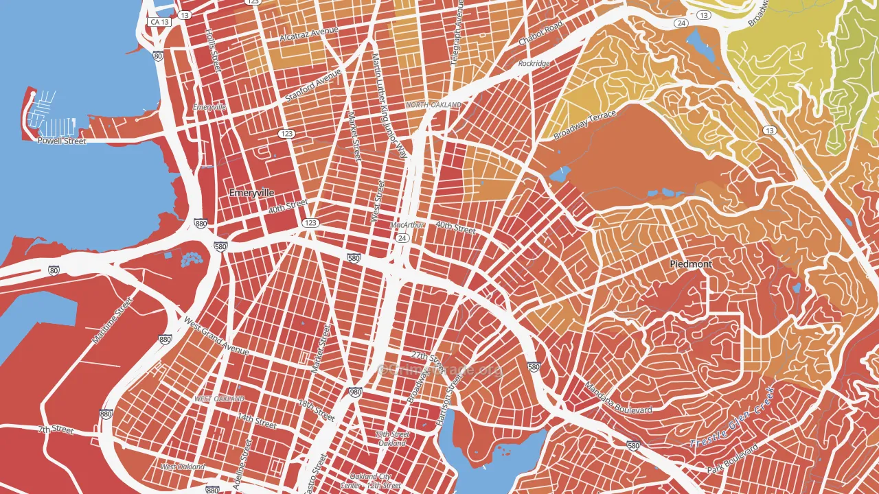 Mosswood, Oakland, CA Map of Robbery Rates